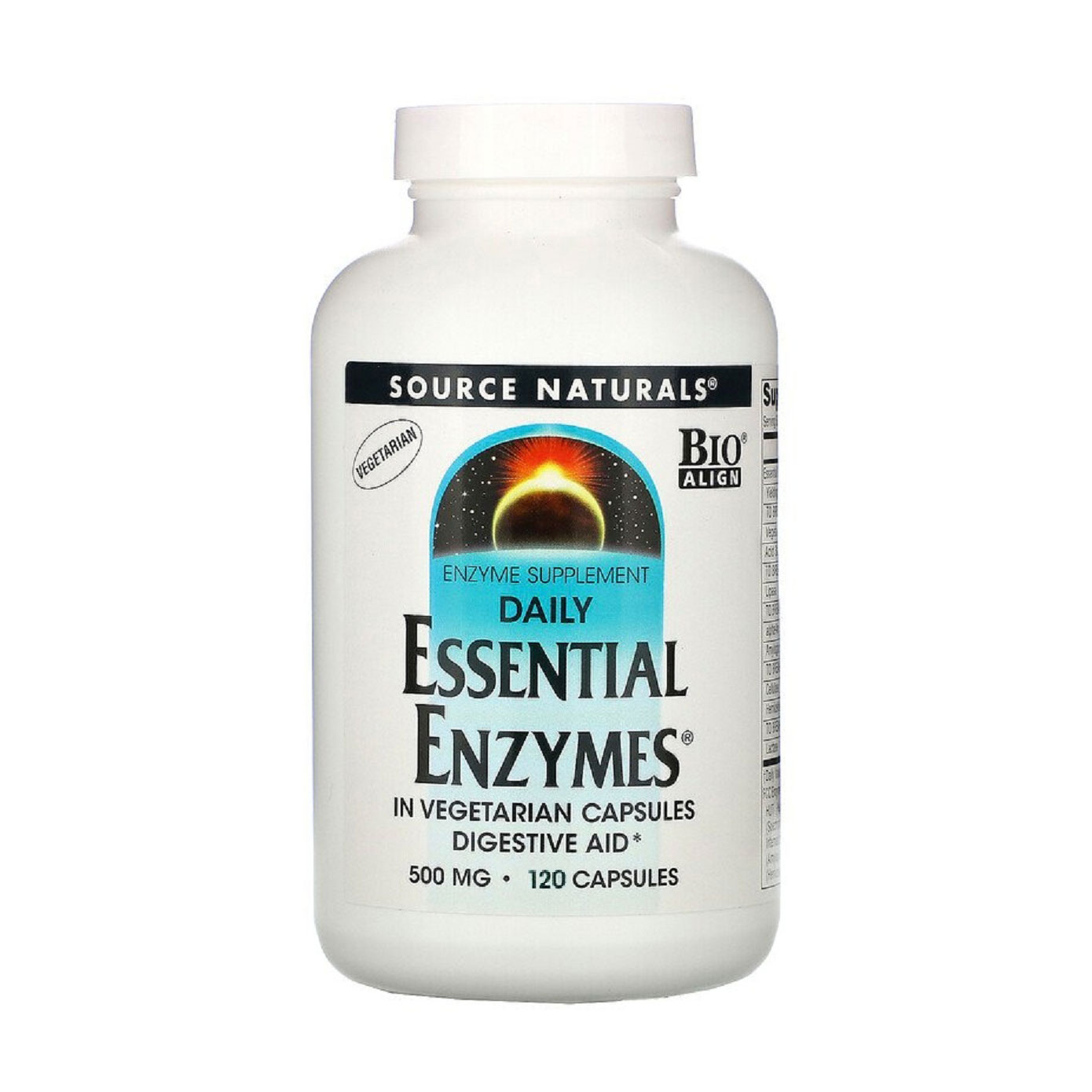Ефірні ензими Source Naturals Daily Essential Enzymes 500 мг, 120 капсул